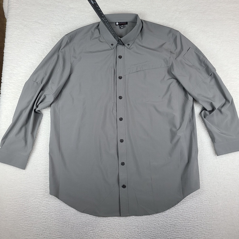 Alaskan Hardgear Duluth Trading Shirt Mens 2XL TALL Gray Performance Button Up